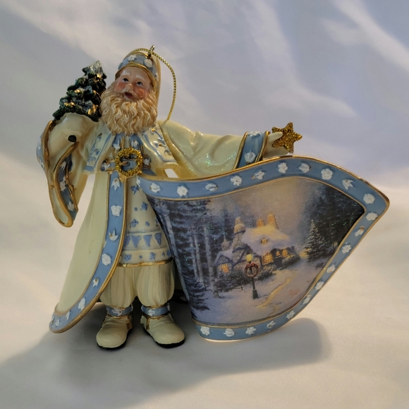 Thomas Kinkade '03 Old World "Frosty Christmas Eve Santa" Ornament Ashton-Drake - Picture 2 of 14